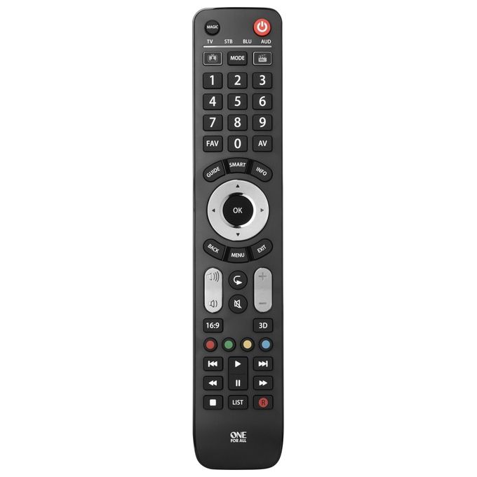 One For All URC7145 Evolve 4 Telecomando Universale 4 Dispositivi Smart TV IR Wireless colore Nero