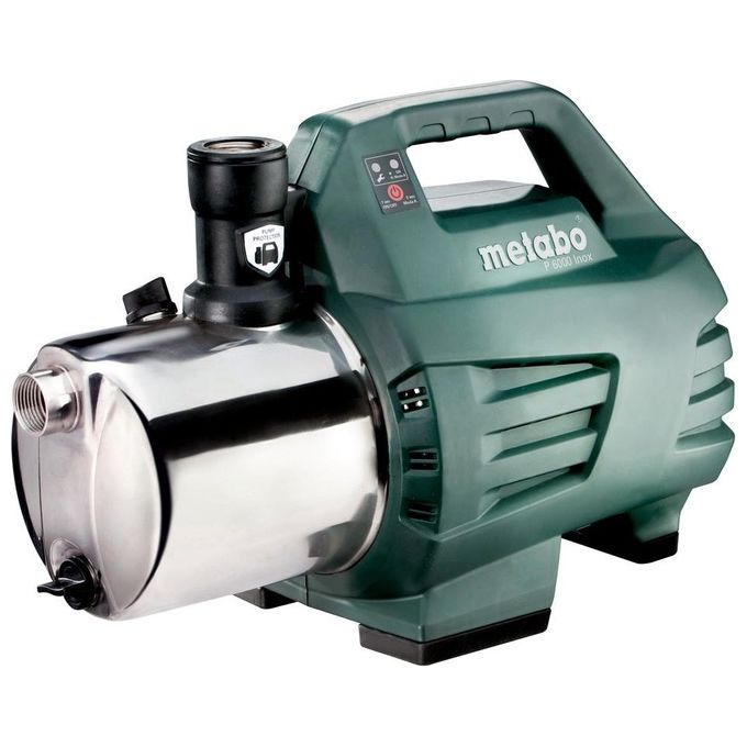 Metabo 600966000 P 6000 Inox Pompa di superficie con cavo 1300 W 5,5 bar 6000 l-h colore Verde Acciaio inox