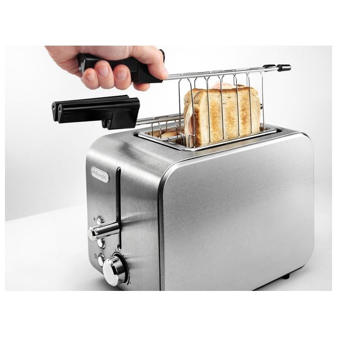 DeLonghi CTX2203 Tostapane a 2 Scomparti Potenza 550 W Acciaio Inox