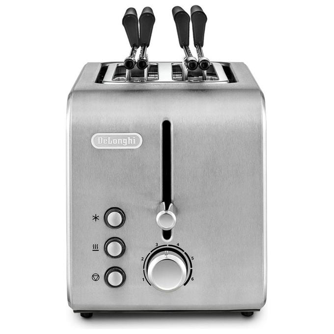 DeLonghi CTX2203 Tostapane a 2 Scomparti Potenza 550 W Acciaio Inox
