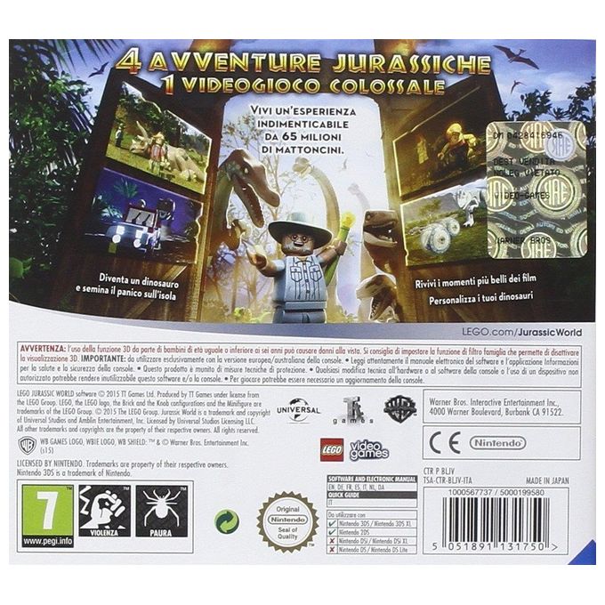 Warner Bros Lego Jurassic World