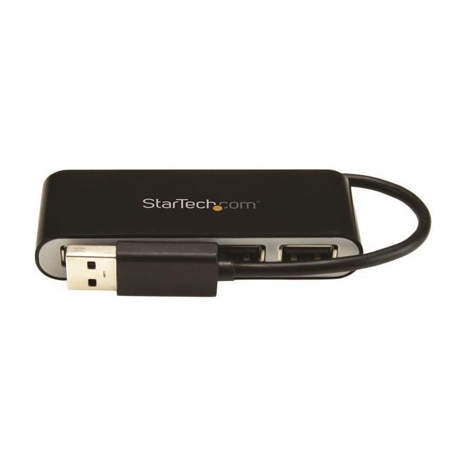 Startech Hub USB 2.0 portatile a 4 porte con cavo integrato - Perno e Concentratore USB compatto - Mini Hub USB2.0