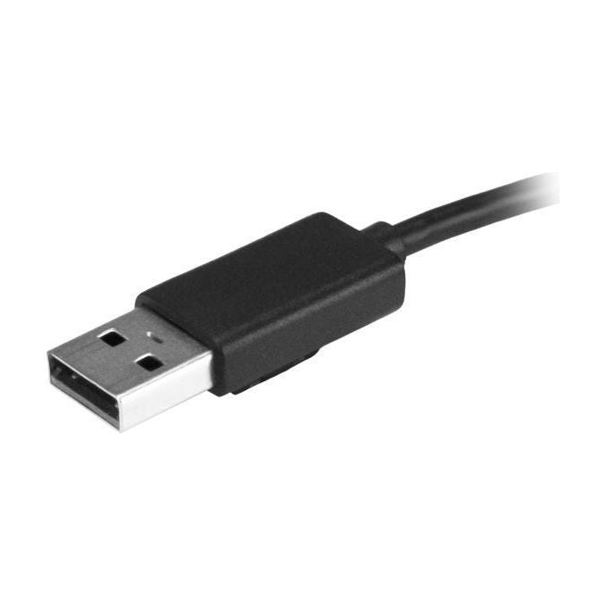 Startech Hub USB 2.0 portatile a 4 porte con cavo integrato - Perno e Concentratore USB compatto - Mini Hub USB2.0