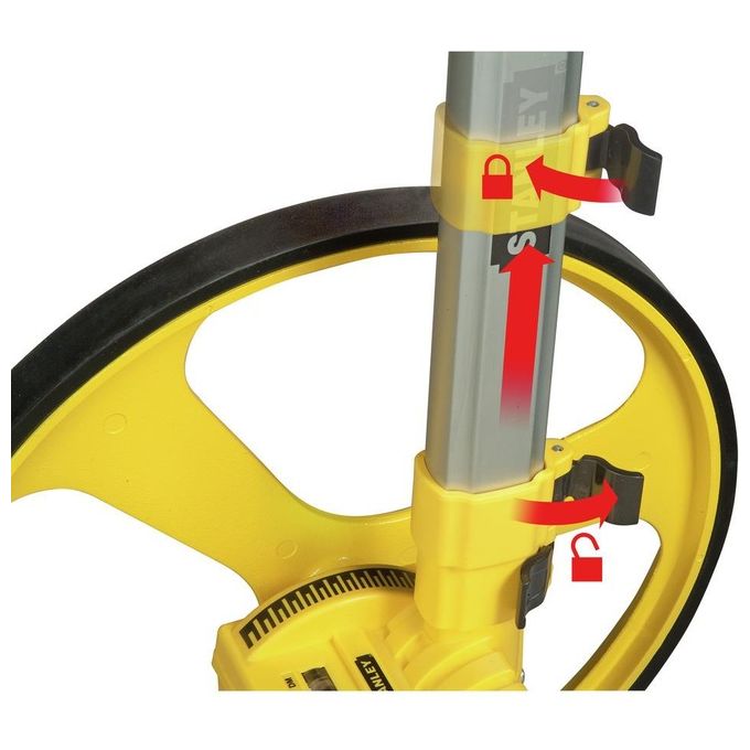 Stanley 1-77-174 Ruota di Misurazione Professionale Contatore 5 Cifre Diametro Ruota 318 mm Materiale Alluminio e Gomma colore Giallo