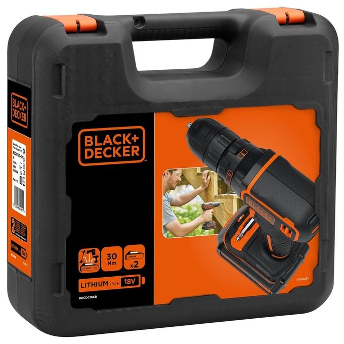 Black+Decker BDCDC18KB-QW Blackdecker Trapano Avvitatore