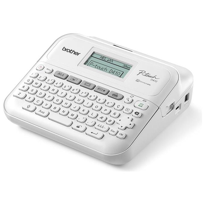 Brother PT-D410 Stampante per Etichette Trasferimento Termico 180 x 180 DPI 20 mm-s USB QWERTY TZe colore Bianco