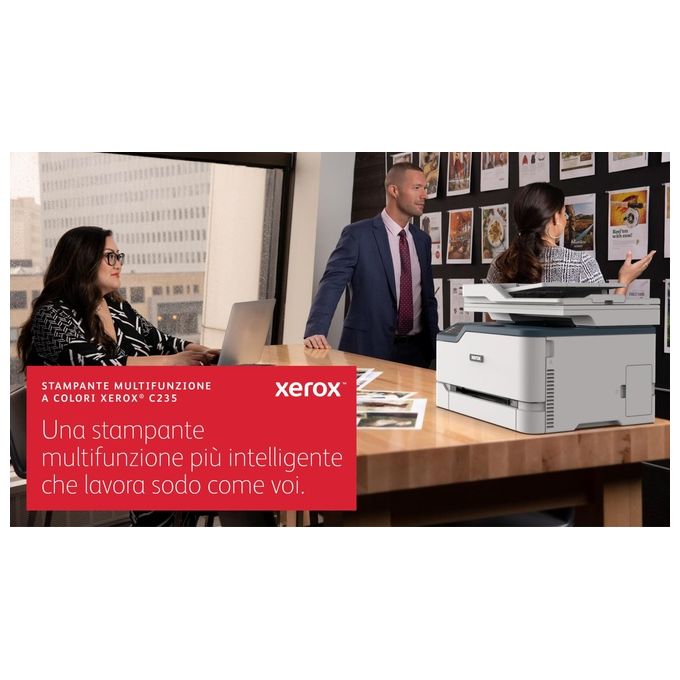 Xerox C235V_DNI Multifunzione Laser A4 Colore Stampa Copia Scansione Fax 22 ppm Wi-Fi Fronte Retro ADF Touch colore Bianco