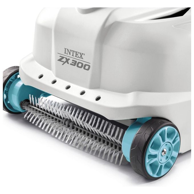 Intex 28005 ZX300 Deluxe Pulitore Automatico Piscina Fondo e Pareti Doppie Spazzole Rotanti Tubo 6.5 m Filtro 0.15 mm Capacita' 1.8 L colore Nero
