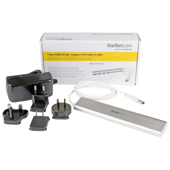 Startech Hub USB 3.0 a 7 porte compatto con cavo integrato