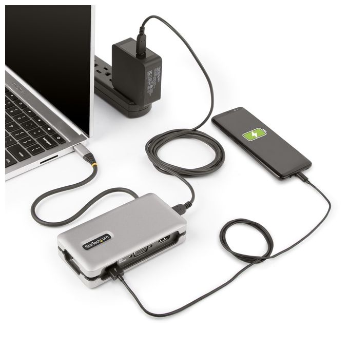 StarTech.com DKT31CVHPD3 Adattatore Multiporta USB-C Docking Station HDMI VGA 4K60Hz Hub USB 3 porte GbE PD 100W colore Grigio