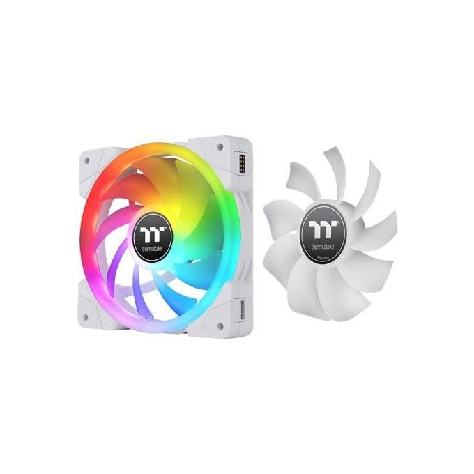 Thermaltake CL-F161-PL12SW-A SWAFAN EX12 Ventola per PC 120 mm 3 pz RGB 12 V Cuscinetto Idraulico colore Bianco