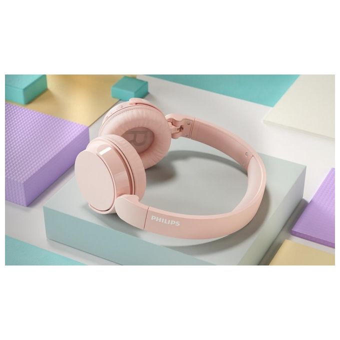 Philips TAH4209PK 4000 Series Cuffie On-Ear Wireless Bluetooth 5.3 55h Autonomia Driver 32mm Ricarica USB-C colore Rosa