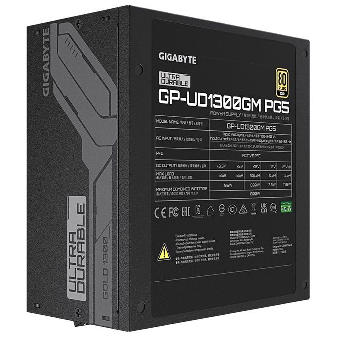 Gigabyte S9129512 UD1300GM PG5 Alimentatore 1300 W 80 PLUS Gold Totalmente Modulare 12 cm Ventola 40 dB colore Nero