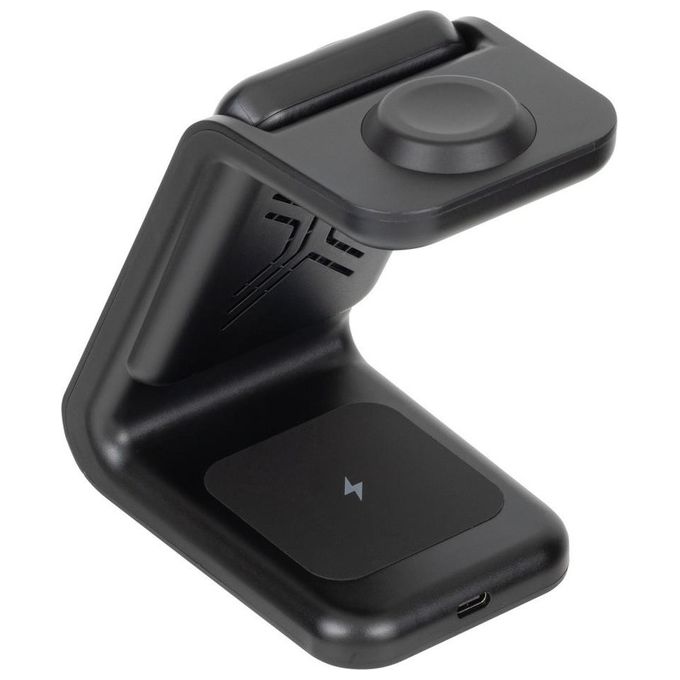 Rivacase VA4917 Caricabatterie Wireless Qi 3 in 1 MagSafe 15W Power Bank 5000 mAh Ricarica Rapida QC PD 20W colore Nero