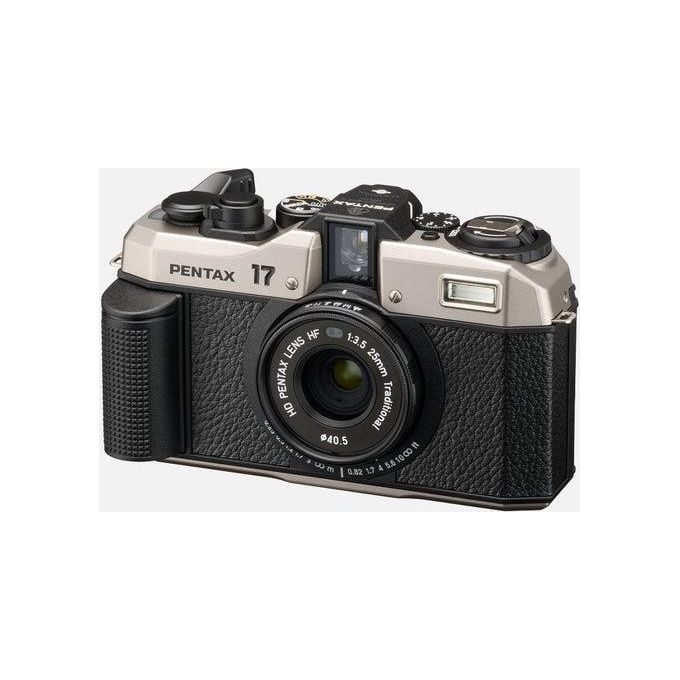 Pentax 18926 Fotocamera analogica mezzo formato 17x24 mm obiettivo 25mm f-3.5 messa a fuoco manuale a zone flash integrato colore Dark Silver