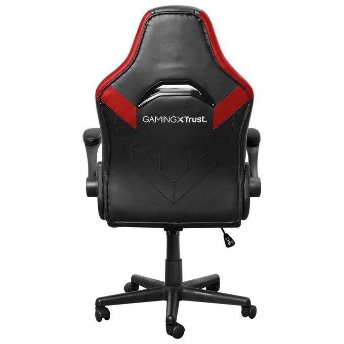 Trust 24986 GXT 703R RIYE Sedia per gaming universale regolabile con braccioli imbottiti e rotelle in nylon colore Nero Rosso