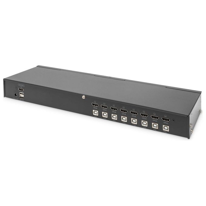 Digitus DS-12910 Switch KVM HDMI 8 Porte 4K Ultra HD 3840 x 2160 Pixel 30 Hz con Auto-Scan e Keep-Online colore Nero