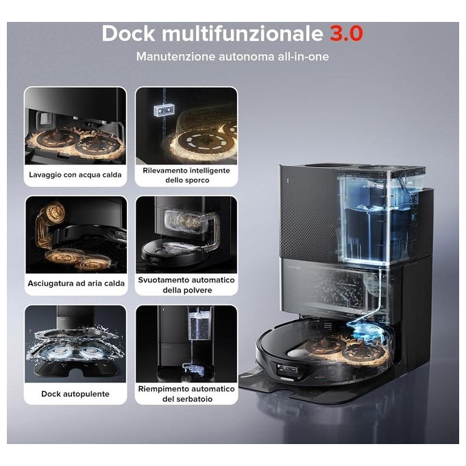 Roborock QREVO SLIM Robot aspirapolvere LiDAR ToF 0,22 L autonomia 180 min Wi-Fi app mappatura colore Nero