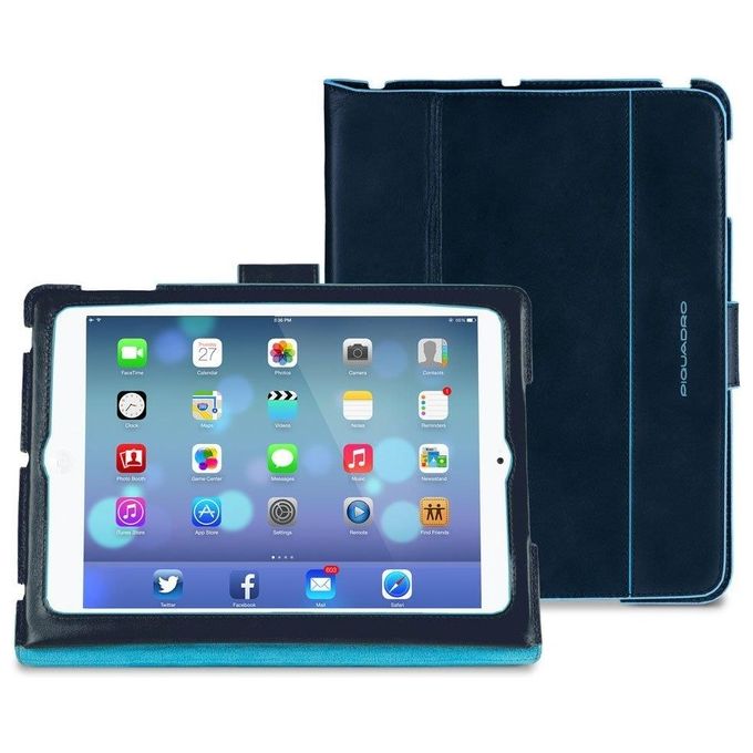 Piquadro AC3450B2-BLU2 Custodia a libro per iPad Air 2 con supporto a leggio e funzione automatica colore Blu