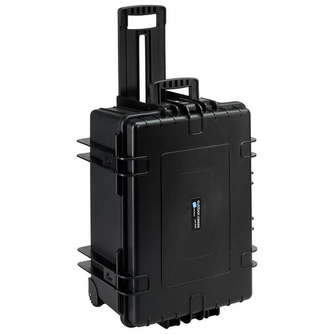 BandW Cases 6800-B Valigetta Porta Attrezzi in Polipropilene PP IP67 Antipolvere e Impermeabile con Trolley e Ruote Impilabile per Trasporto Sicuro di Fotocamere Notebook Tablet Colore Nero