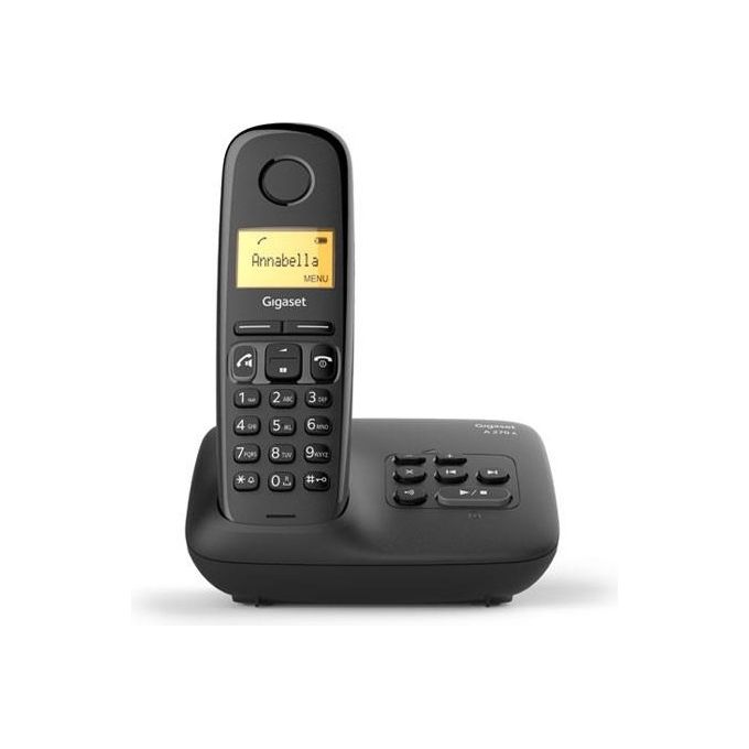 Gigaset A270A Telefono Cordless DECT Segreteria Telefonica Vivavoce Display 1.5'' Rubrica 80 Contatti colore Nero