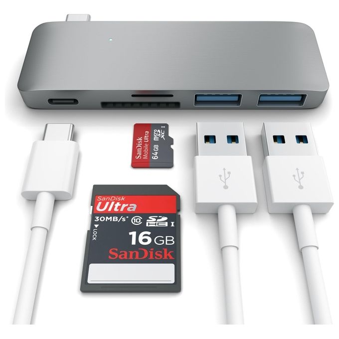 Satechi Hub Type-C Usb Passthrough Space Gray