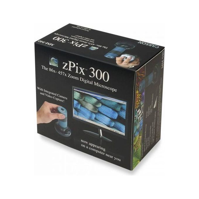 Carson MM-940 zPix 300 Microscopio digitale 86x 457x USB 3.0 colore Blu