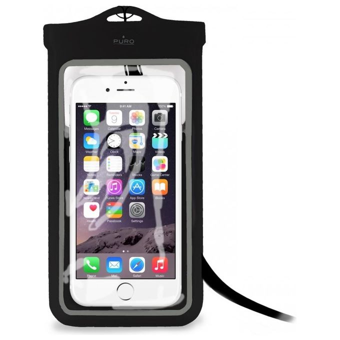 Puro Custodia Impermeabile per Smartphone XL Nero