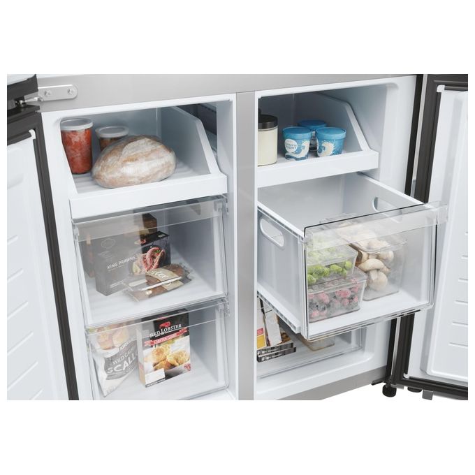 Haier HCR3818EWPT Cube 83 Frigorifero Americano Side by Side 463 L 181,5 cm Classe E 35 dB Total No Frost Dispenser Acqua colore Antracite