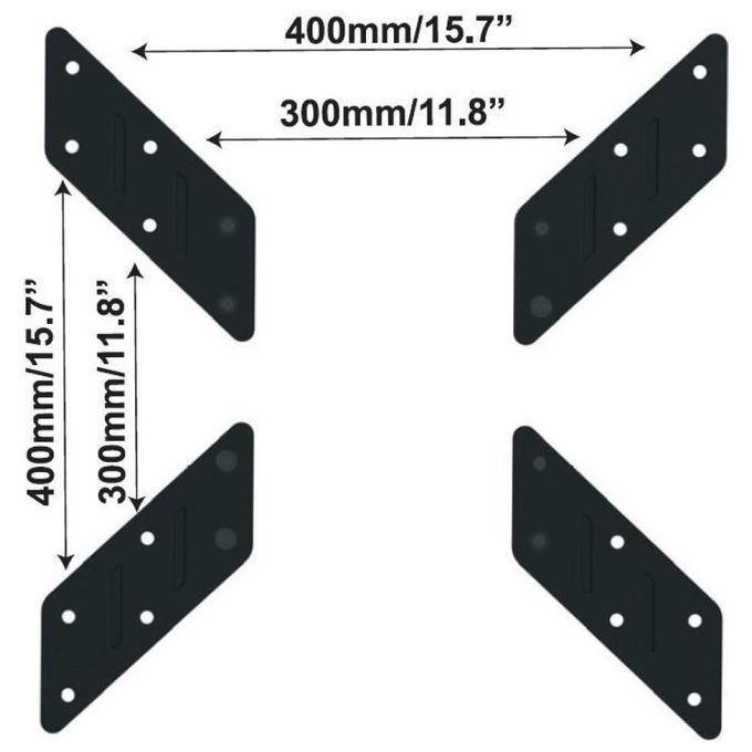 Techly Adattatore Universale per Supporto Vesa da 200x200 a 400x400 Nero