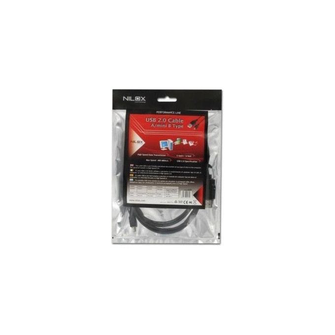 Nilox Cavo Usb 2.0 5mt.a Mini B 4pin Nero