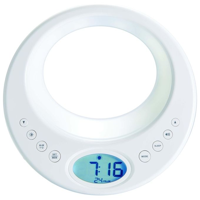 Thomson CL201 Radiosveglia Digitale FM Display LCD Doppio Allarme Suoni della Natura Ingresso AUX colore Bianco