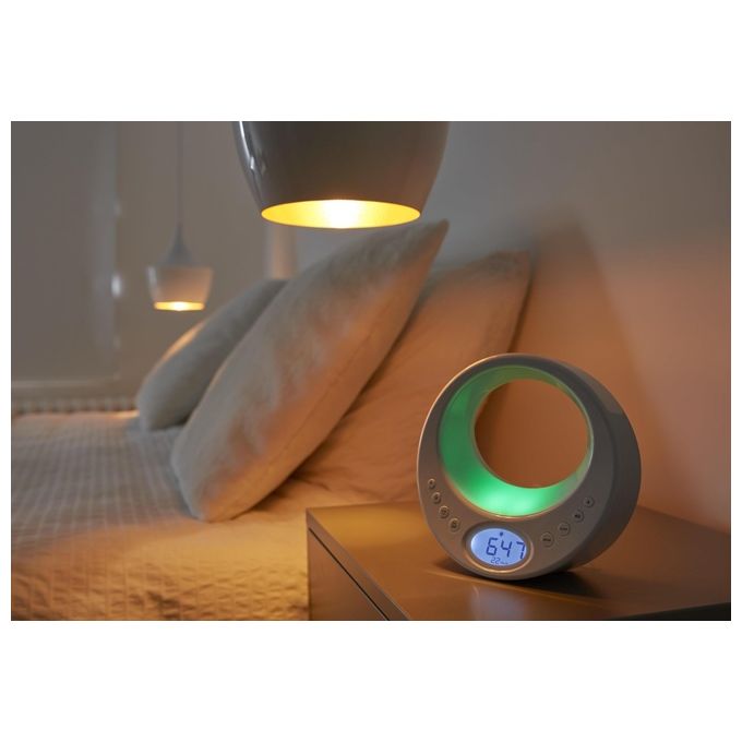 Thomson CL201 Radiosveglia Digitale FM Display LCD Doppio Allarme Suoni della Natura Ingresso AUX colore Bianco