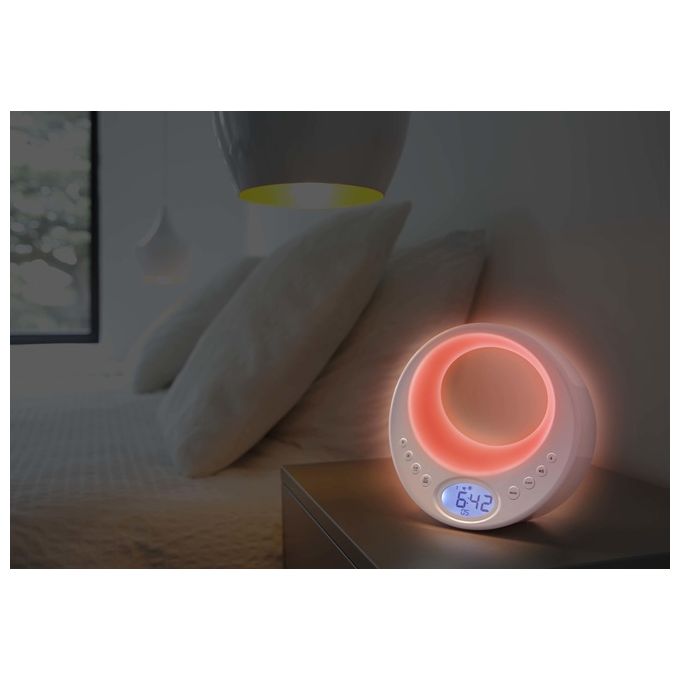 Thomson CL201 Radiosveglia Digitale FM Display LCD Doppio Allarme Suoni della Natura Ingresso AUX colore Bianco