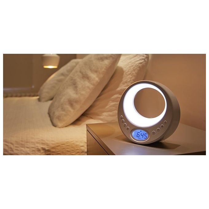 Thomson CL201 Radiosveglia Digitale FM Display LCD Doppio Allarme Suoni della Natura Ingresso AUX colore Bianco