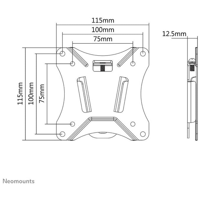 NewStar NeoMounts NM-W25BLACK Staffa a parete T nero dimensione schermo: 10-30