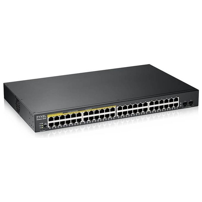 Zyxel GS190048HPV2-EU0101F GS1900 Switch Gestito L2 48 porte Gigabit PoE+ 170W 2 porte SFP VLAN QoS IPv6 Rack colore Nero