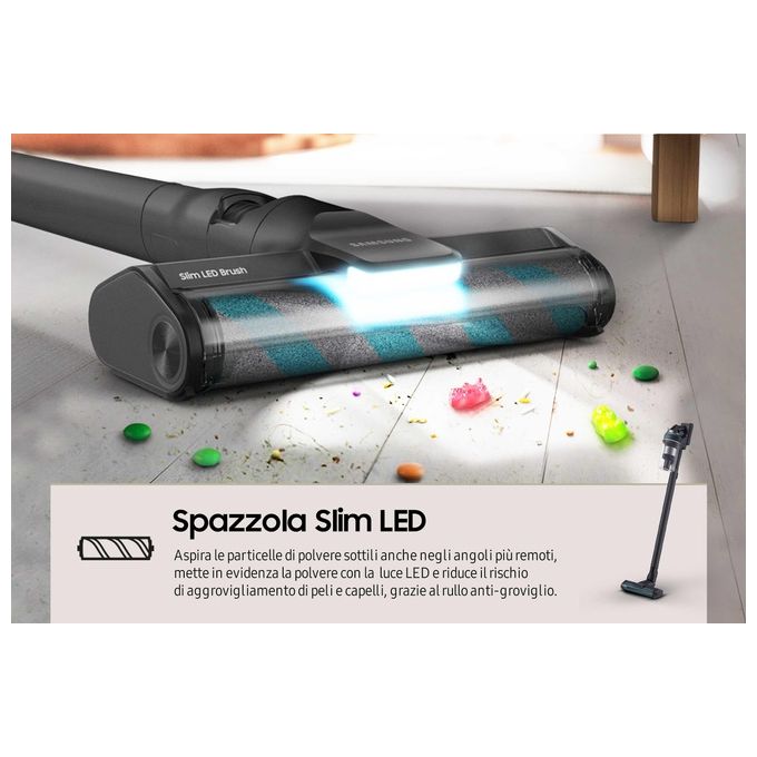 Samsung VS20C852FTB Jet 85 Premium Aspirapolvere a Bastone Multiciclonico 0,8 L 210W 60 min 86 dB colore Nero Blu
