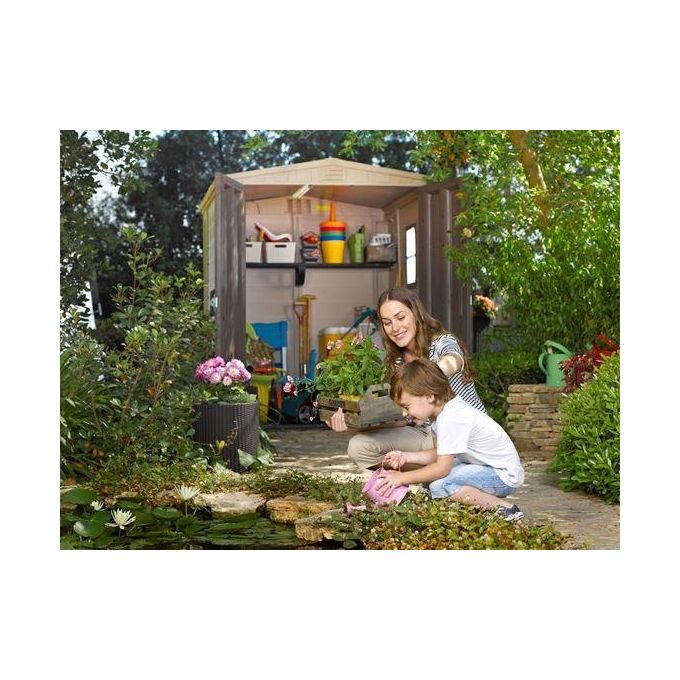 Keter Casetta da Giardino Factor 6X6 in Resina 178x195,5x208h Beige