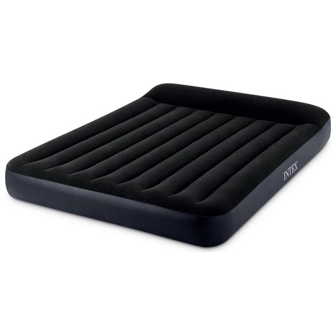 Intex 64150ND DuraBeam Pillow Rest Materasso Gonfiabile Matrimoniale Fiber-Tech 152x203x25 cm Pompa Integrata 272 Kg colore Blu scuro