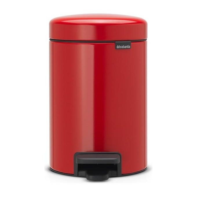 Brabantia 112140 NewIcon Pattumiera a Pedale con Secchio Interno in Plastica 3 L colore Passion Red