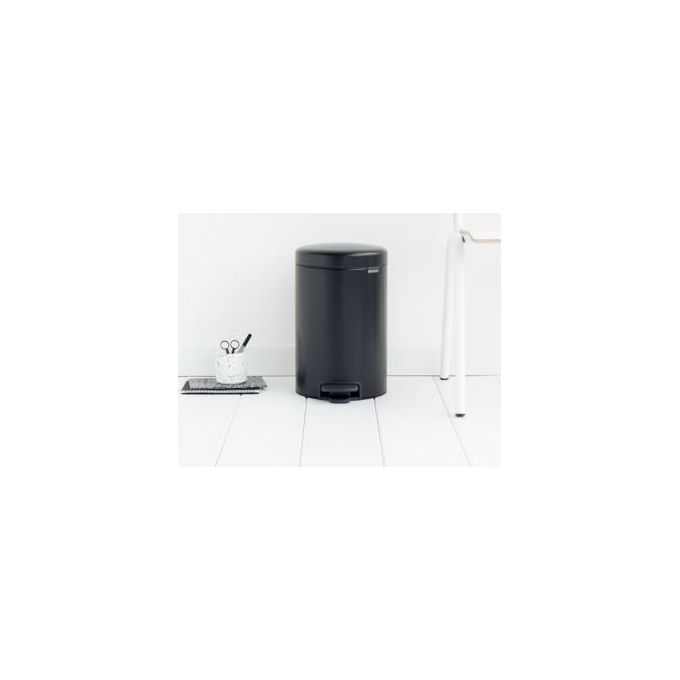 Brabantia Pedal Bin Newicon Pattumiera a Pedale 12 Litri Nero Opaco