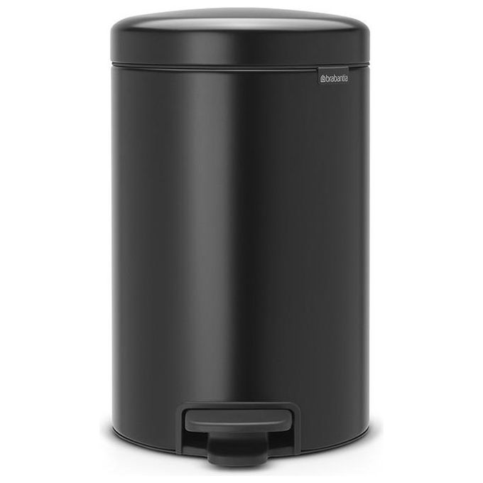 Brabantia Pedal Bin Newicon Pattumiera a Pedale 12 Litri Nero Opaco