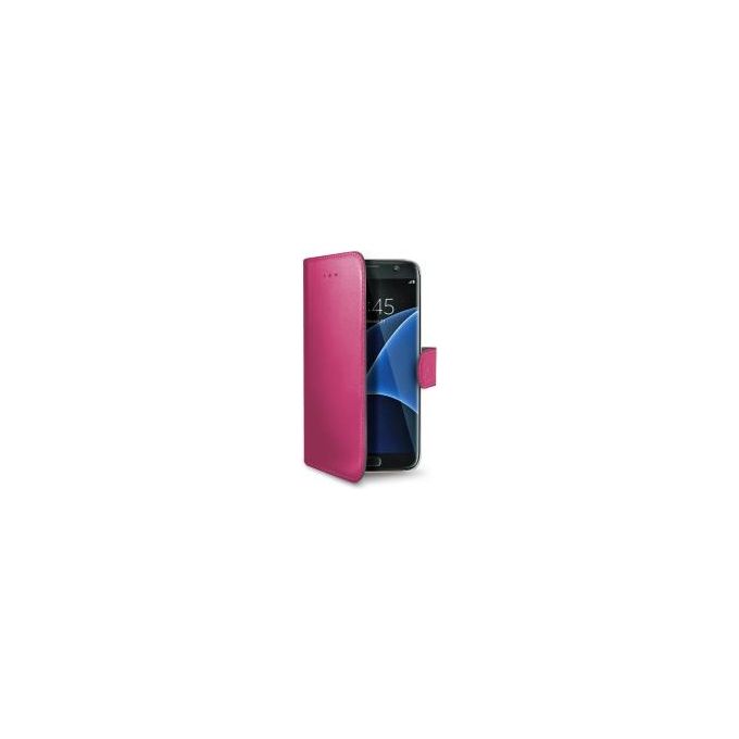Celly WALLY591FX Wally Custodia Wallet Samsung Galaxy S7 Edge Similpelle porta carte colore Fucsia