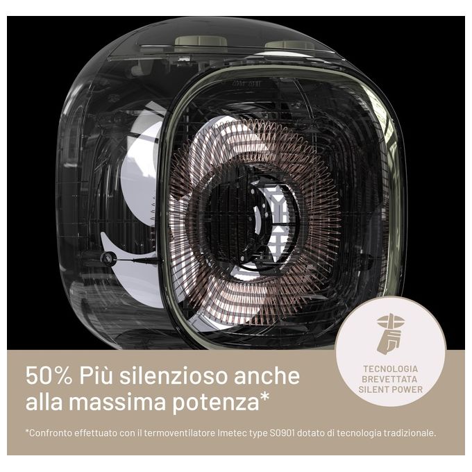 Imetec 4031 Silent Power Pure Termoventilatore 2200W Ionizzatore Timer 9h IP21 colore Blu