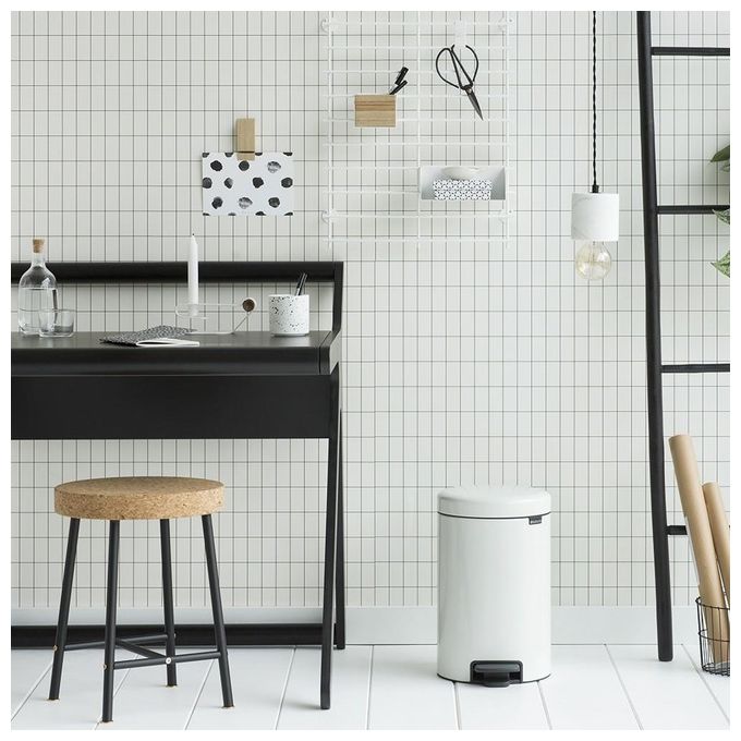 Brabantia Pedal Bin Newicon Pattumiera a Pedale 12 Litri Bianco
