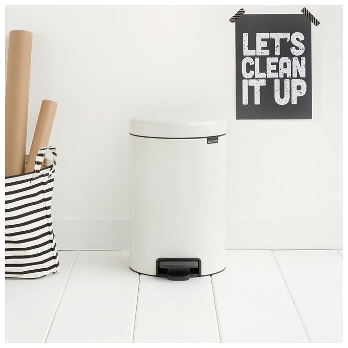Brabantia Pedal Bin Newicon Pattumiera a Pedale 12 Litri Bianco