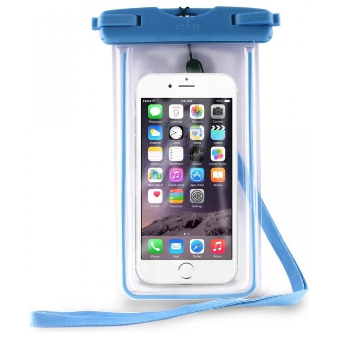 Puro Custodia Impermeabile per Smartphone L Blu