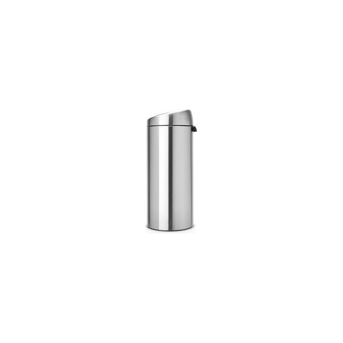 Brabantia 115462 Touch Bin New Pattumiera 30 L apertura soft touch secchio interno plastica colore Inox Satinato Anti Impronte