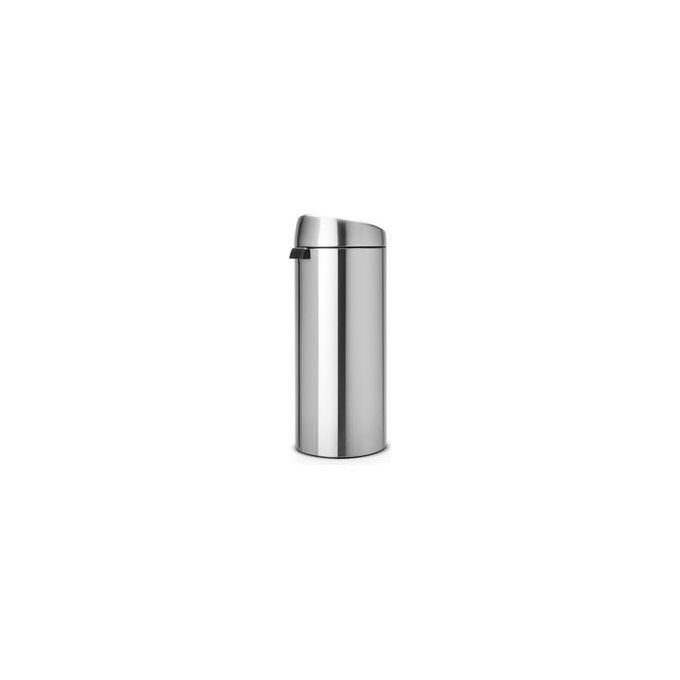 Brabantia 115462 Touch Bin New Pattumiera 30 L apertura soft touch secchio interno plastica colore Inox Satinato Anti Impronte